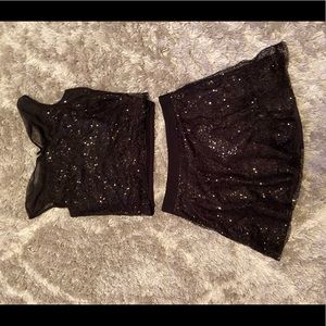 Black sequin two piece set